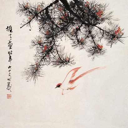 黎雄才 花鸟 立轴